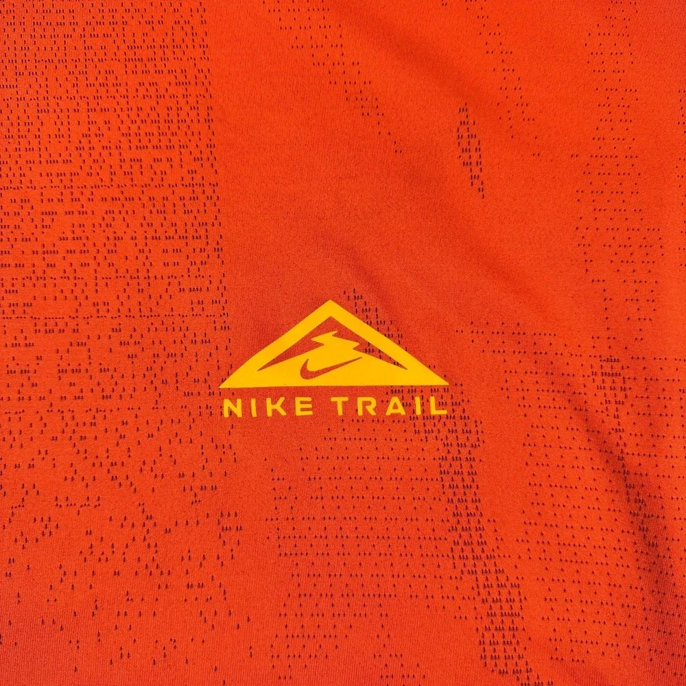 Nike Trail Rise 365 Dri Fit Shirt Polyester Orange Mens Large L